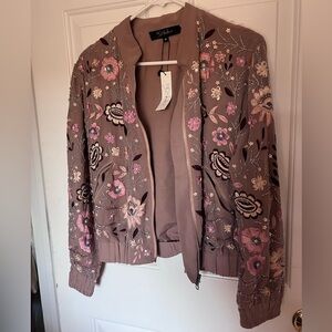 Anthropologie R&D Koko Mauve Embroidered Jacket